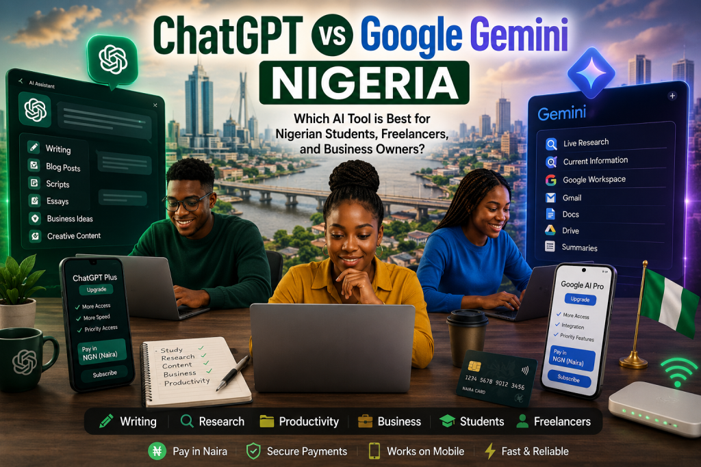 ChatGPT vs Google Gemini Nigeria comparison for students, freelancers and business owners