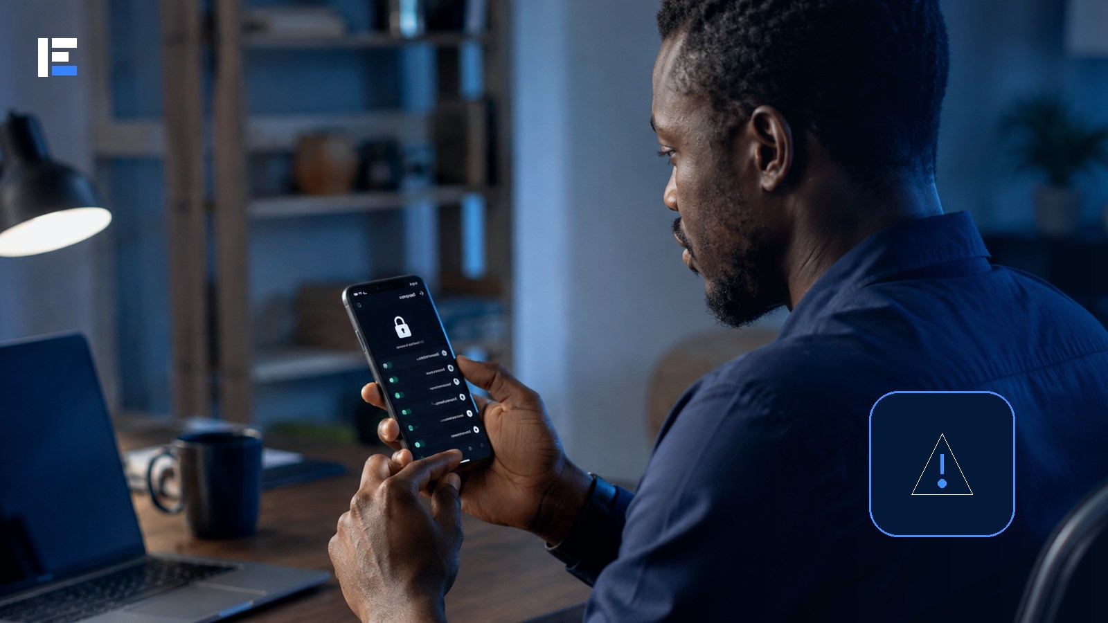 A phone user checking a suspicious account message before responding