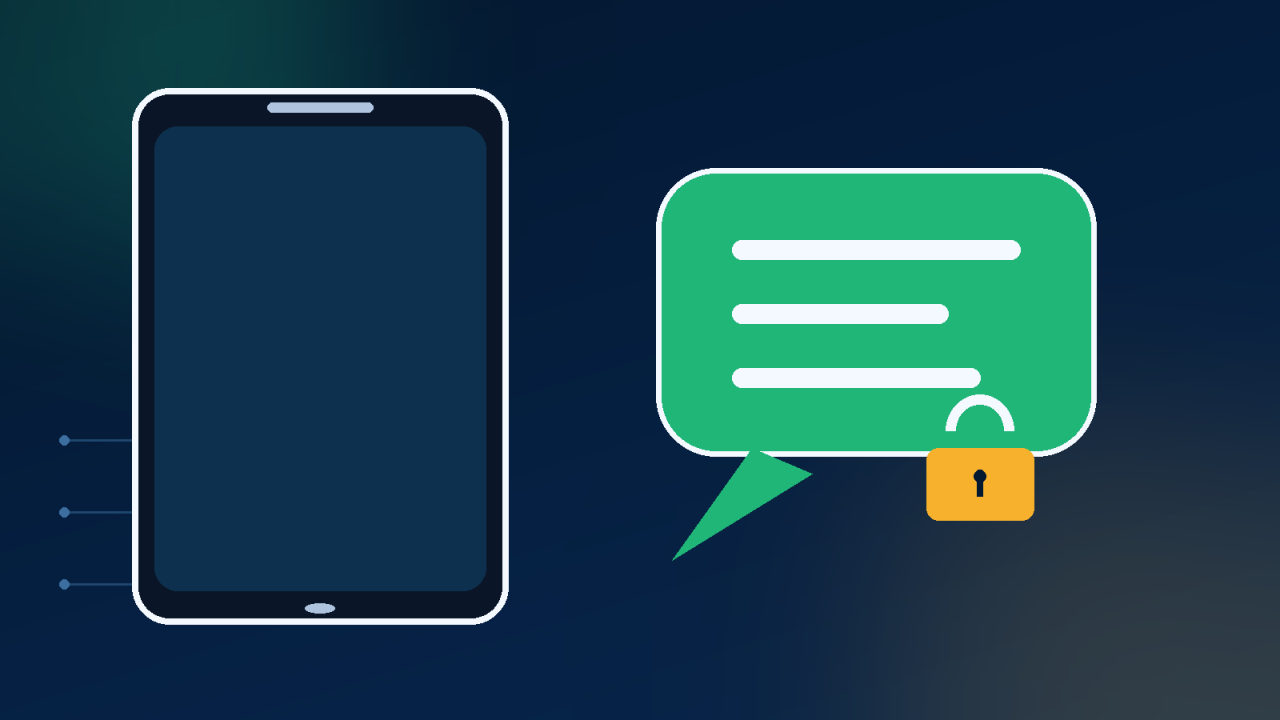 Secure messaging conversation protected by a lock