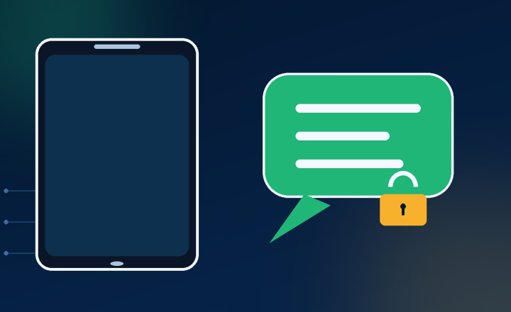 Secure messaging conversation protected by a lock