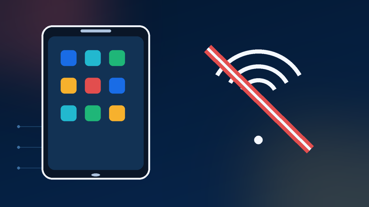 Android phone with an app blocked from using mobile data