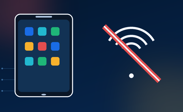 Android phone with an app blocked from using mobile data